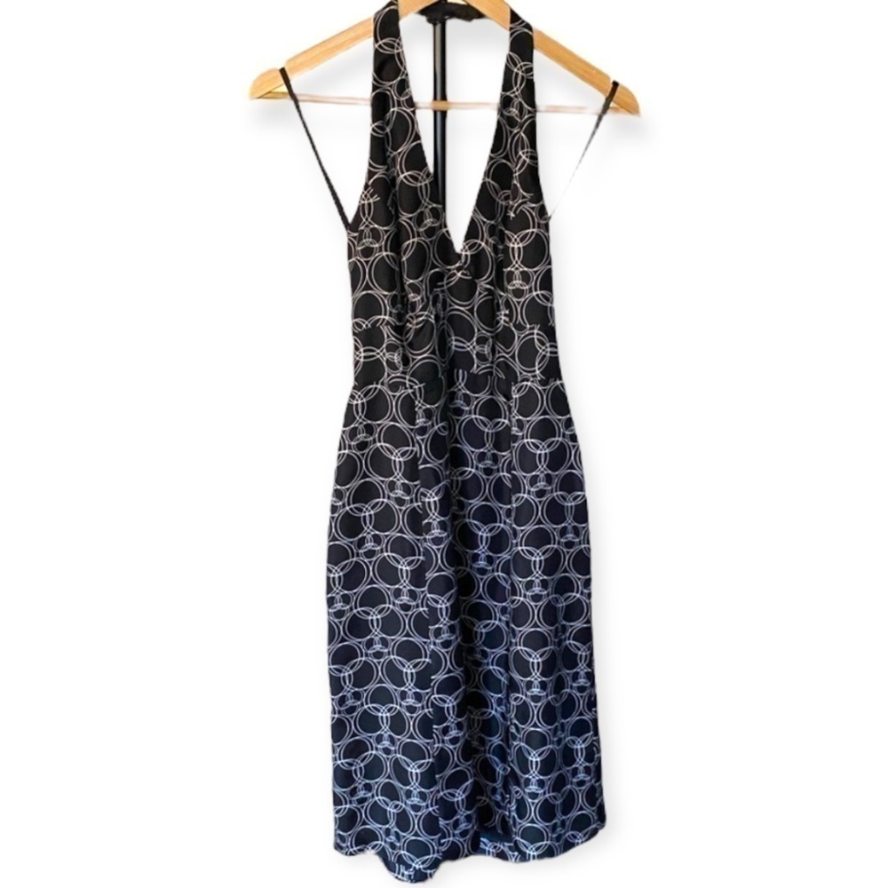 Laundry by Shelli Segal 100% Silk Halter Slip Dress, Bubble Print, Size 2